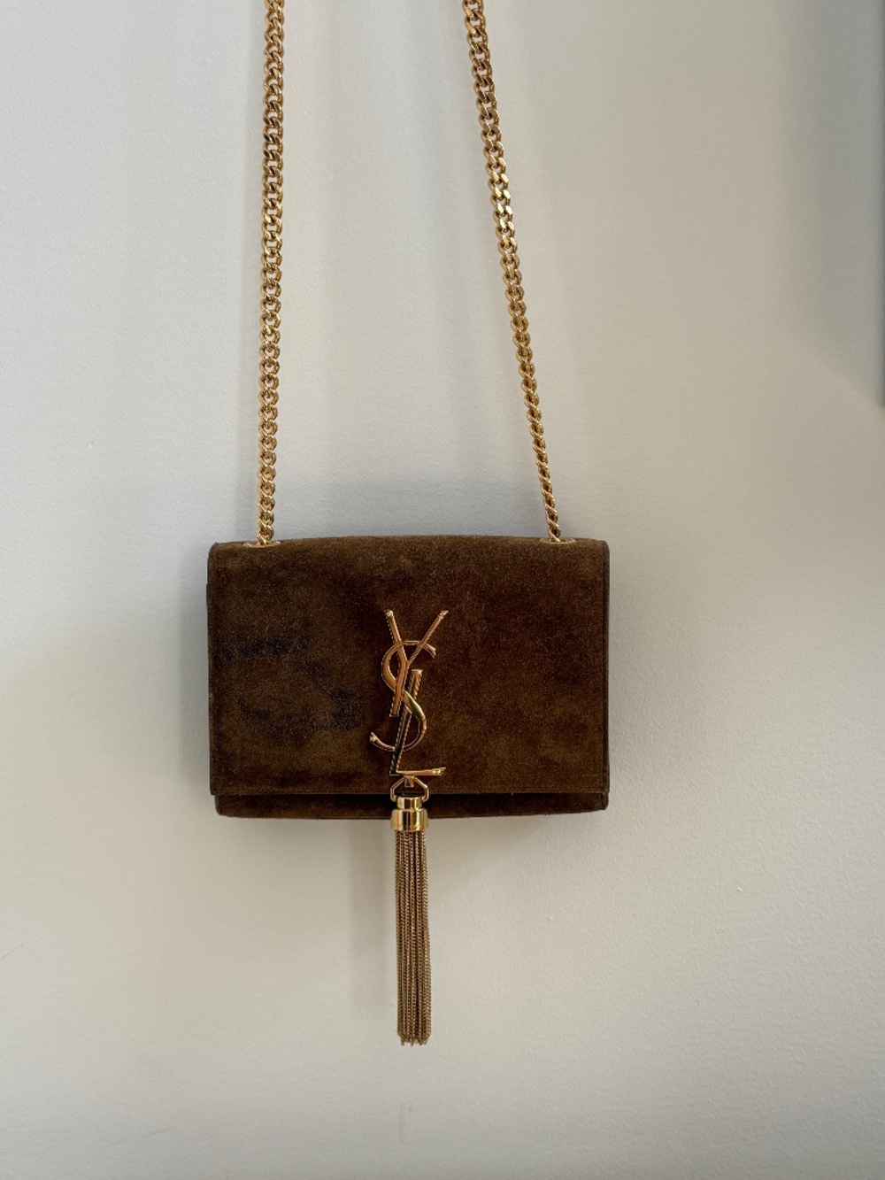 Vintage Suede Tassel Chain Bag by Saint Laurent